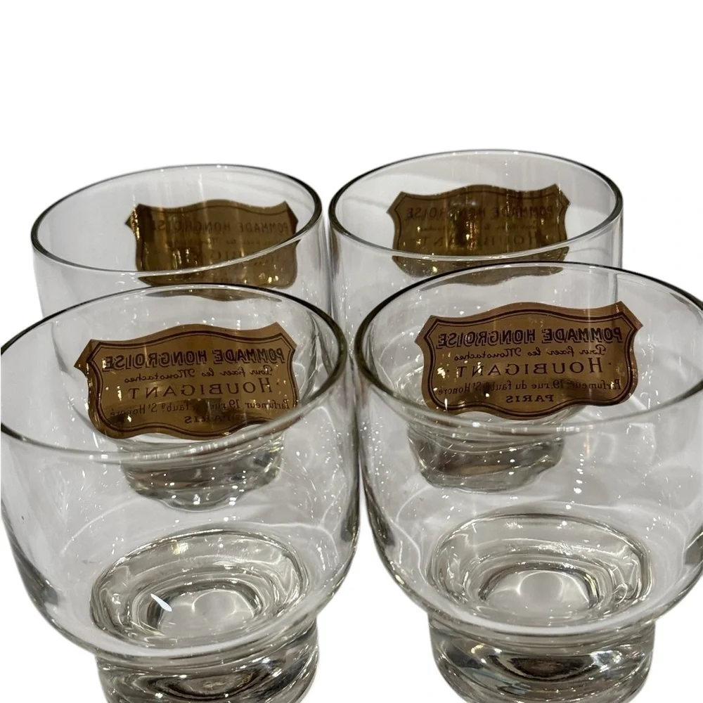 Houbigant Parfumeur Paris Advertisement Cocktail Whiskey Glasses Set of 4